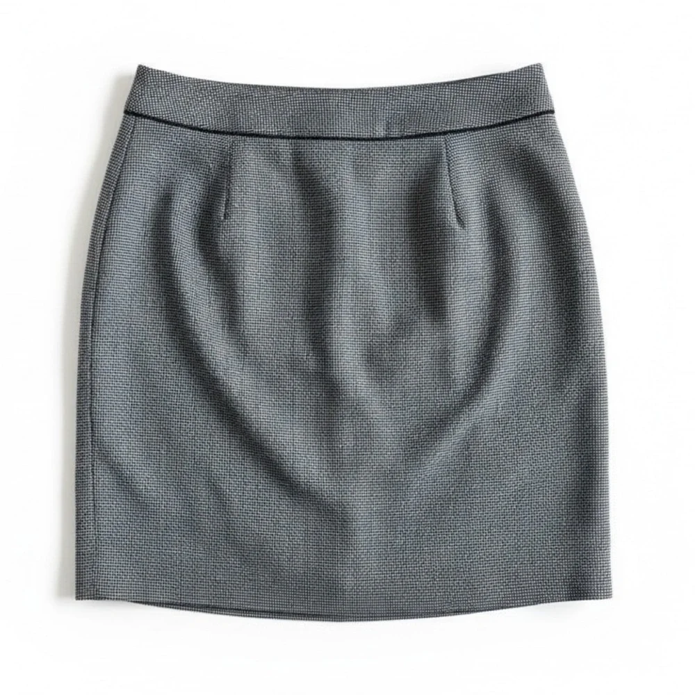 White House Black Market Peplum Pencil Skirt Workwear Office Black White Size 14